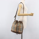 Burberrys Nova Check Shoulder Bag Canvas Beige Gold Auth 209867-24