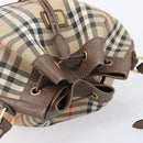 Burberrys Nova Check Shoulder Bag Canvas Beige Gold Auth 209867-6