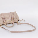 Miu Miu Hand Bag Vitellolux 2way Pink Gold Auth 209875V-11