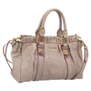 Miu Miu Hand Bag Vitellolux 2way Pink Gold Auth 209875V-1