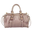 Miu Miu Hand Bag Vitellolux 2way Pink Gold Auth 209875V-3