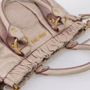 Miu Miu Hand Bag Vitellolux 2way Pink Gold Auth 209875V-6