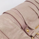 Miu Miu Hand Bag Vitellolux 2way Pink Gold Auth 209875V-7