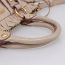 Miu Miu Hand Bag Vitellolux 2way Pink Gold Auth 209875V-9