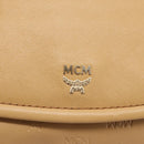 MCM Vicetos Logogram Shoulder Bag Leather Beige Gold Auth 209876A-14