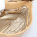MCM Vicetos Logogram Shoulder Bag Leather Beige Gold Auth 209876A-18