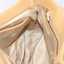MCM Vicetos Logogram Shoulder Bag Leather Beige Gold Auth 209876A-19
