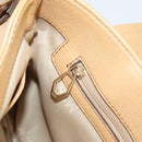 MCM Vicetos Logogram Shoulder Bag Leather Beige Gold Auth 209876A-20
