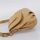 MCM Vicetos Logogram Shoulder Bag Leather Beige Gold Auth 209876A-4