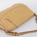 MCM Vicetos Logogram Shoulder Bag Leather Beige Gold Auth 209876A-6