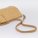 MCM Vicetos Logogram Shoulder Bag Leather Beige Gold Auth 209876A-7