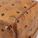 MCM Logogram Vicetos Boston Bag PVC Leather Brown Gold Auth 209877-11