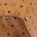 MCM Logogram Vicetos Boston Bag PVC Leather Brown Gold Auth 209877-12