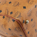 MCM Logogram Vicetos Boston Bag PVC Leather Brown Gold Auth 209877-14