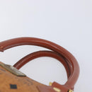 MCM Logogram Vicetos Boston Bag PVC Leather Brown Gold Auth 209877-9