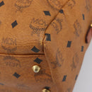 MCM Logogram Vicetos Boston Bag PVC Leather Brown Gold Auth 209878-10
