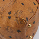 MCM Logogram Vicetos Boston Bag PVC Leather Brown Gold Auth 209878-11