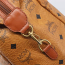 MCM Logogram Vicetos Boston Bag PVC Leather Brown Gold Auth 209878-14