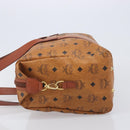 MCM Logogram Vicetos Boston Bag PVC Leather Brown Gold Auth 209878-5