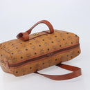 MCM Logogram Vicetos Boston Bag PVC Leather Brown Gold Auth 209878-6