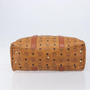 MCM Logogram Vicetos Boston Bag PVC Leather Brown Gold Auth 209878-9