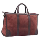 Christian Dior Trotter Canvas Hand Bag Suede Bordeaux Gold Auth 209880-1
