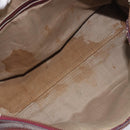Christian Dior Trotter Canvas Hand Bag Suede Bordeaux Gold Auth 209880-19