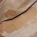 Christian Dior Trotter Canvas Hand Bag Suede Bordeaux Gold Auth 209880-20