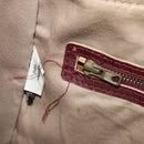 Christian Dior Trotter Canvas Hand Bag Suede Bordeaux Gold Auth 209880-23