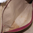 Christian Dior Trotter Canvas Hand Bag Suede Bordeaux Gold Auth 209880-24