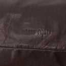 Miu Miu Tote Bag Leather Dark Brown Silver Auth 209885-16