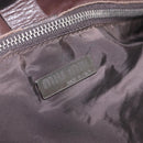 Miu Miu Tote Bag Leather Dark Brown Silver Auth 209885-17