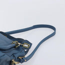 Chloe Paraty Hand Bag Leather 2way Blue Gold Auth 209886V-10