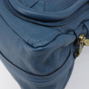Chloe Paraty Hand Bag Leather 2way Blue Gold Auth 209886V-13