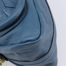 Chloe Paraty Hand Bag Leather 2way Blue Gold Auth 209886V-16