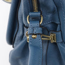 Chloe Paraty Hand Bag Leather 2way Blue Gold Auth 209886V-19