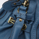 Chloe Paraty Hand Bag Leather 2way Blue Gold Auth 209886V-21