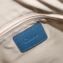Chloe Paraty Hand Bag Leather 2way Blue Gold Auth 209886V-23