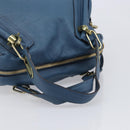 Chloe Paraty Hand Bag Leather 2way Blue Gold Auth 209886V-7