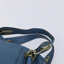 Chloe Paraty Hand Bag Leather 2way Blue Gold Auth 209886V-8