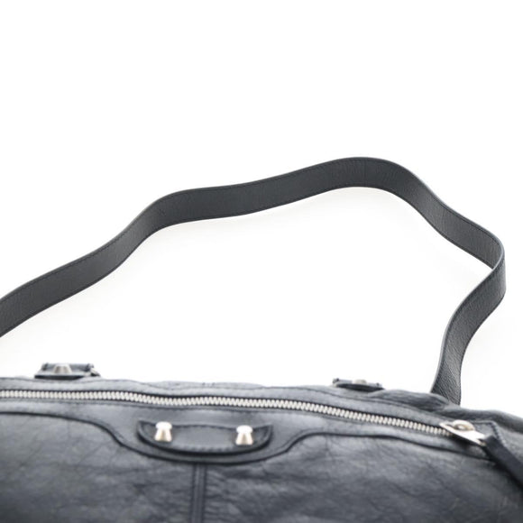 Balenciaga Classic Mini Folder Bag Leather 2way Black Silver 340134 Auth 209887V