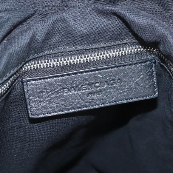 Balenciaga Classic Mini Folder Bag Leather 2way Black Silver 340134 Auth 209887V
