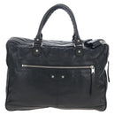 Balenciaga Classic Mini Folder Bag Leather 2way Black Silver 340134 Auth 209887V-2