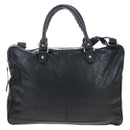 Balenciaga Classic Mini Folder Bag Leather 2way Black Silver 340134 Auth 209887V-3