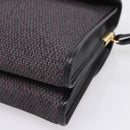 Saint Laurent Shoulder Bag PVC Canvas Gray Gold Auth 209888V-10