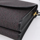 Saint Laurent Shoulder Bag PVC Canvas Gray Gold Auth 209888V-15
