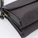 Saint Laurent Shoulder Bag PVC Canvas Gray Gold Auth 209888V-16