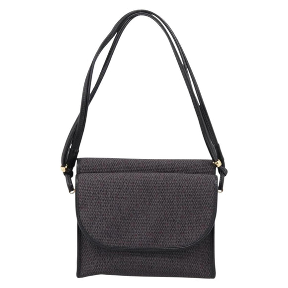 Saint Laurent Shoulder Bag PVC Canvas Gray Gold Auth 209888V