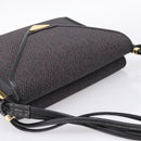 Saint Laurent Shoulder Bag PVC Canvas Gray Gold Auth 209888V-6