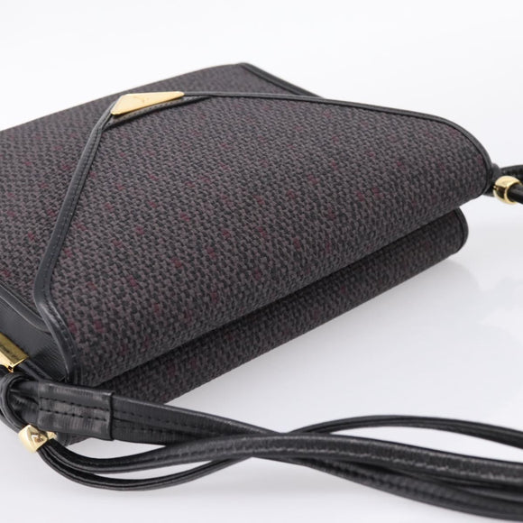 Saint Laurent Shoulder Bag PVC Canvas Gray Gold Auth 209888V